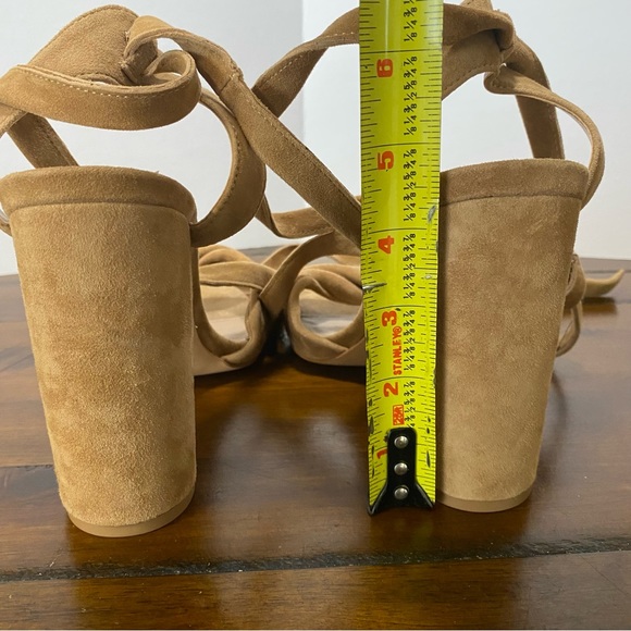Steve Madden Camel Suede Lace Up Heels - Picture 7 of 9